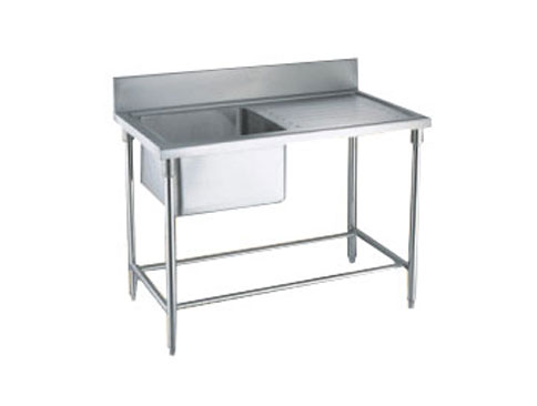 YLQQ004 (assembled)single basin stainless steel rinse table