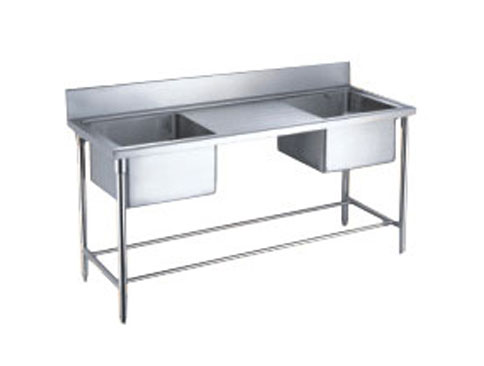 YLQQ009 (assembled) stainless steel two-basin rinse table