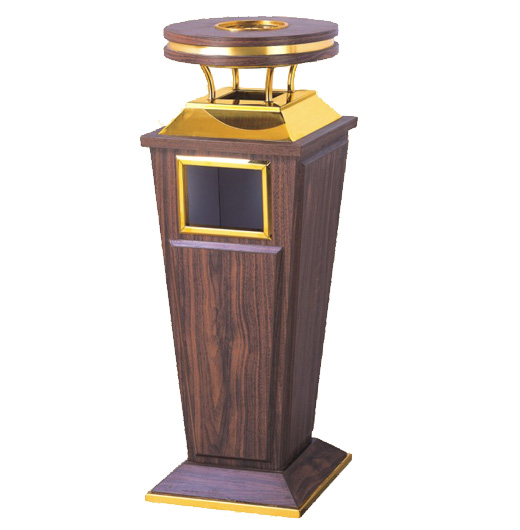 YLDF129 gold bottle wooden garbage bin