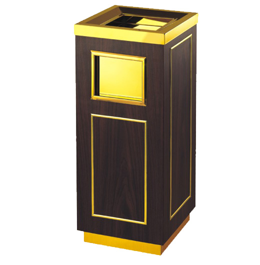 YLDF151 Golden wooden body garbage bin (USA hearts finishes)